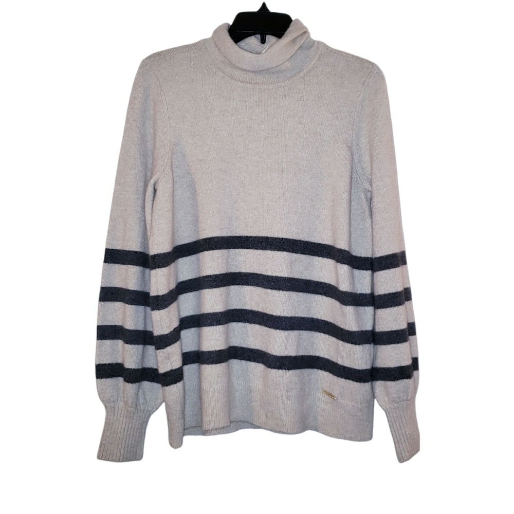 NWT Michael Kors Oatmeal Heathered Turtle Neck Alpaca Blend Sweater